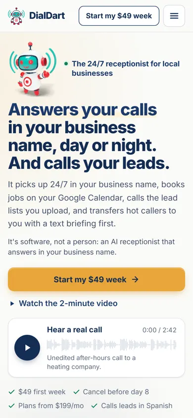 The same site on a phone