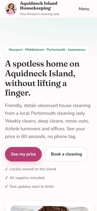 The same site on a phone
